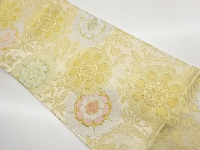 JAPANESE FUKURO OBI / WOVEN FLOWER & BIRD